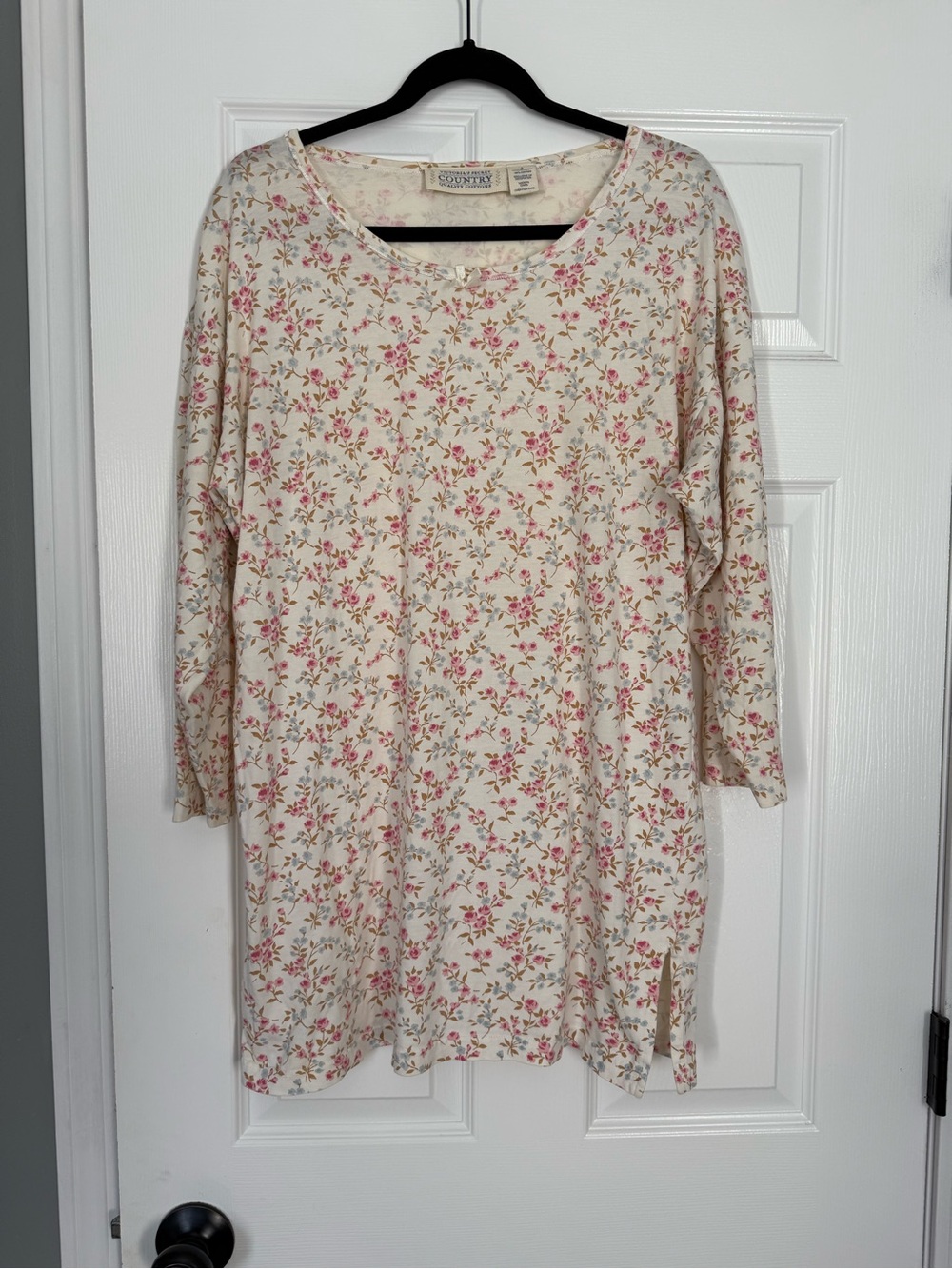 Vintage Victoria's Secret Country Floral Cotton Nightgown Cottage Core-size S